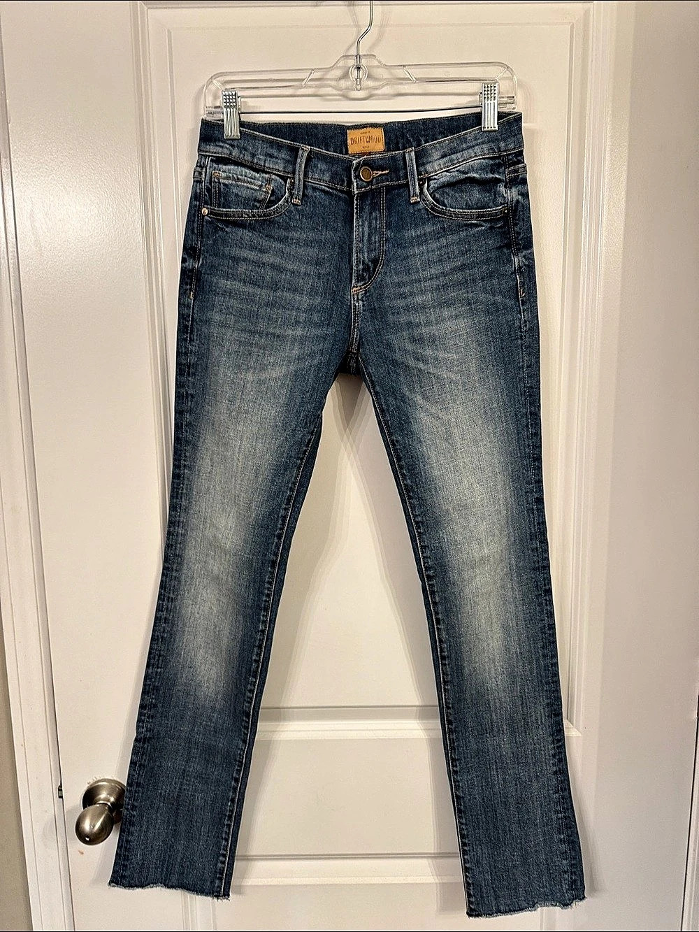 Driftwood Audrey Classic Fit Straight Leg Flare Jeans in Blue Waist 26